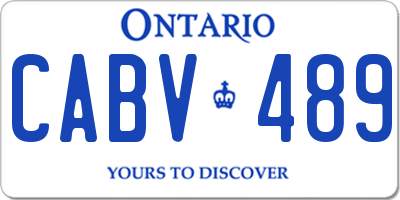 ON license plate CABV489