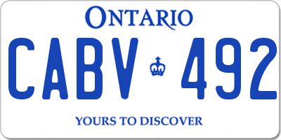 ON license plate CABV492