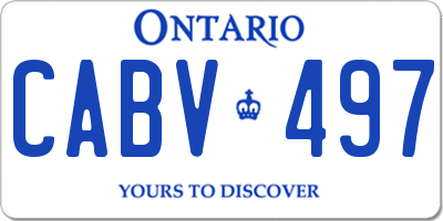 ON license plate CABV497