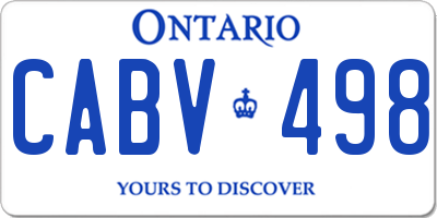 ON license plate CABV498