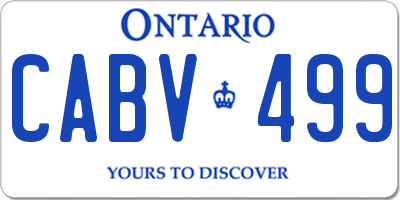 ON license plate CABV499