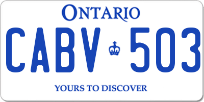 ON license plate CABV503