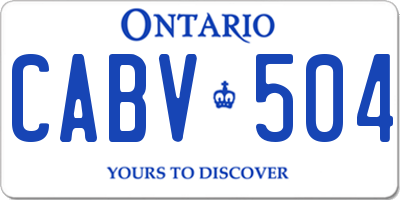 ON license plate CABV504