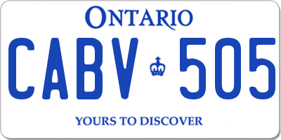 ON license plate CABV505