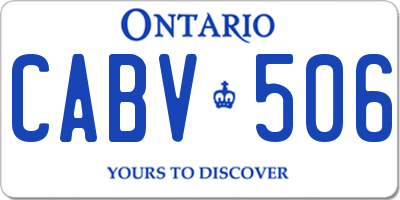 ON license plate CABV506