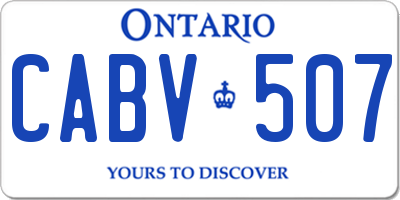 ON license plate CABV507