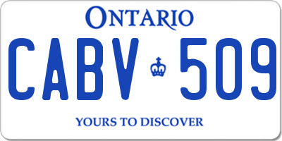 ON license plate CABV509