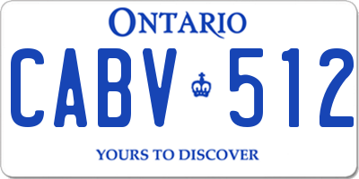 ON license plate CABV512