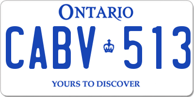 ON license plate CABV513