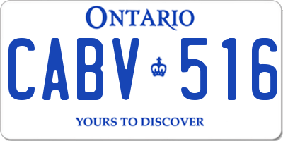 ON license plate CABV516