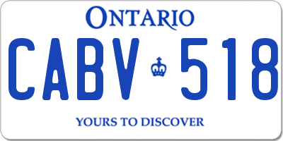 ON license plate CABV518