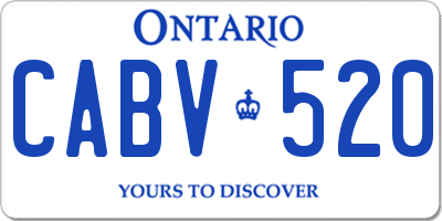 ON license plate CABV520