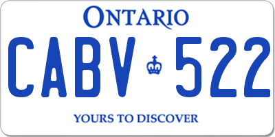 ON license plate CABV522