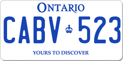 ON license plate CABV523