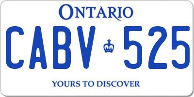 ON license plate CABV525