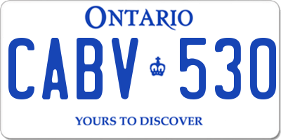 ON license plate CABV530