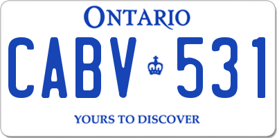 ON license plate CABV531