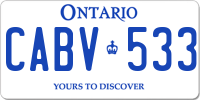 ON license plate CABV533