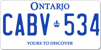 ON license plate CABV534