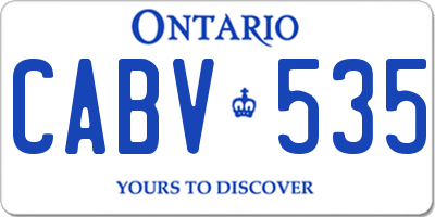 ON license plate CABV535