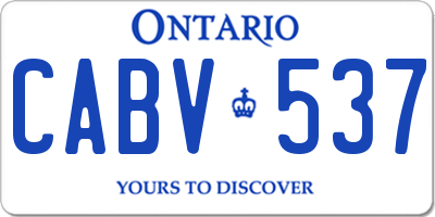 ON license plate CABV537