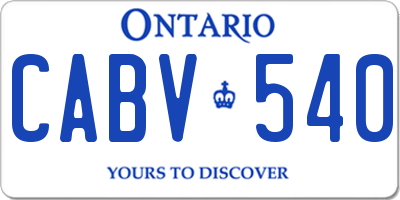 ON license plate CABV540