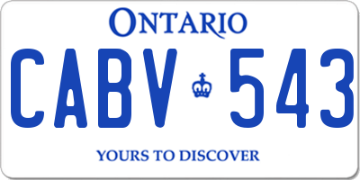 ON license plate CABV543