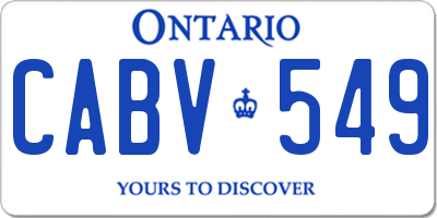 ON license plate CABV549