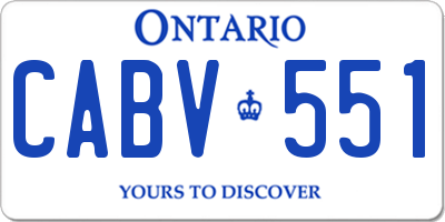 ON license plate CABV551