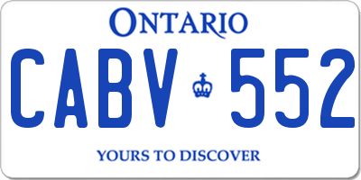 ON license plate CABV552