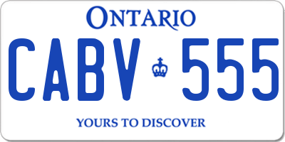 ON license plate CABV555