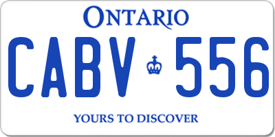 ON license plate CABV556