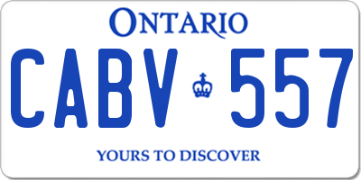 ON license plate CABV557