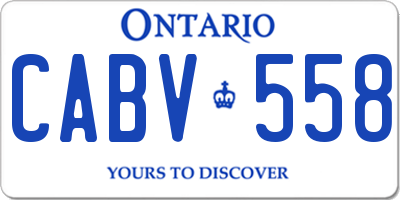 ON license plate CABV558