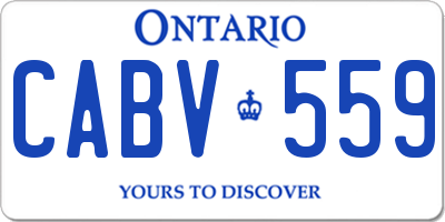 ON license plate CABV559