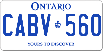 ON license plate CABV560