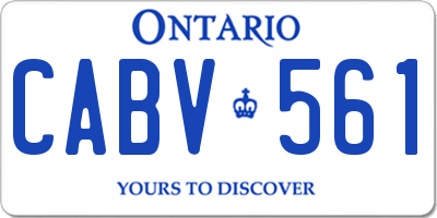 ON license plate CABV561