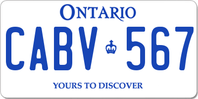 ON license plate CABV567