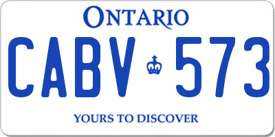 ON license plate CABV573