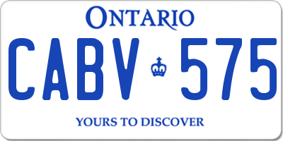 ON license plate CABV575