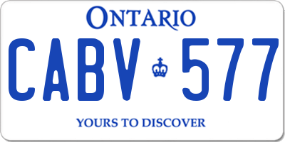 ON license plate CABV577