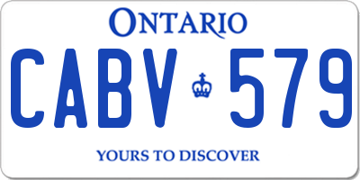 ON license plate CABV579