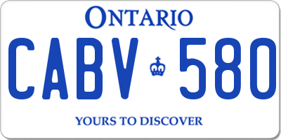 ON license plate CABV580