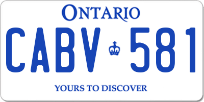 ON license plate CABV581