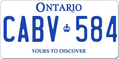 ON license plate CABV584