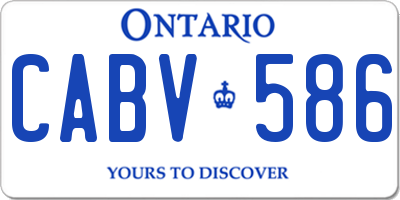 ON license plate CABV586