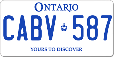 ON license plate CABV587