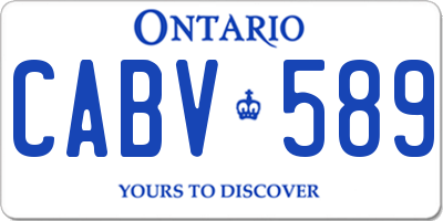 ON license plate CABV589