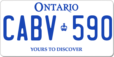 ON license plate CABV590