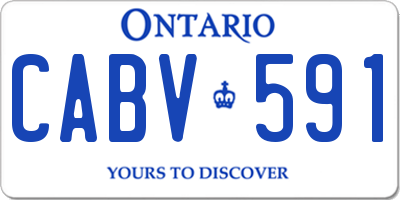 ON license plate CABV591